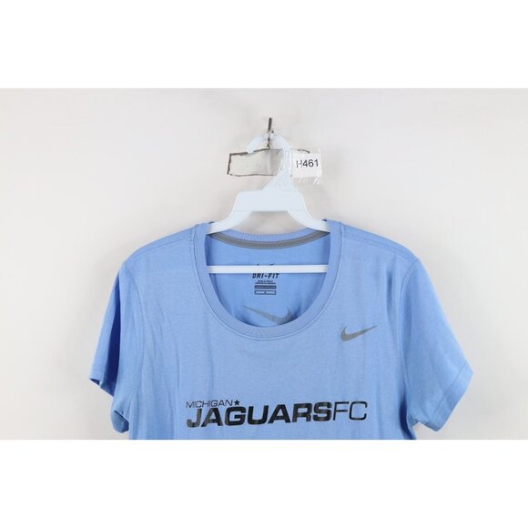 Nike Soccer Womens Medium Spell Out Michigan Jaguars FC Short Sleeve T-Shirt - Picture 2 of 13